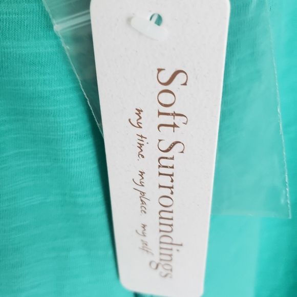 - Soft Surroundings cotton comfy light weight tunic button down top NWT. - Picture 4 of 11
